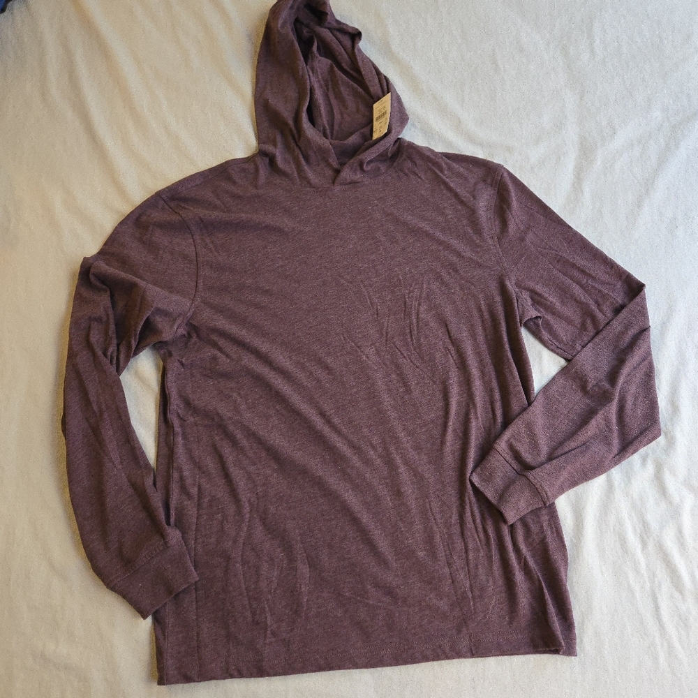 J. Crew Washed Purple Heathered Long Sleeve Washed Long Sleeve Hoodie Tee